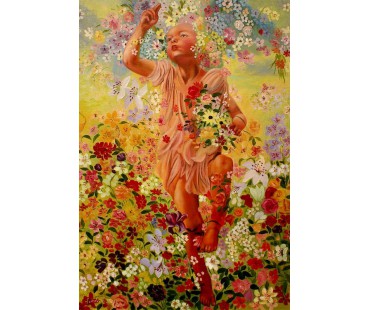 Leon Frederic, Spring- handgemaltes Ölbild, gemalt nach Vorlage in 50x70cm