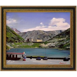 Bergsee -Passo Italien, handgemaltes Ölbild in 50x60cm Bergsee -Passo Italien, handgemaltes Ölbild in 50x60cm