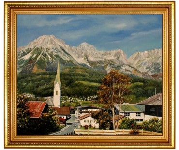Ellmau Tirol, handgemaltes Ölbild in 50x60cm