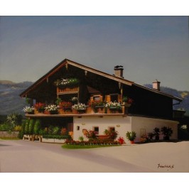 altes Bauernhaus in Saalfelden, handgemaltes Ölbild in 50x60cm altes Bauernhaus in Saalfelden, handgemaltes Ölbild in 50x60cm