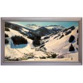 Saalbach im Winter, handgemaltes Ölbild in 50x90cm