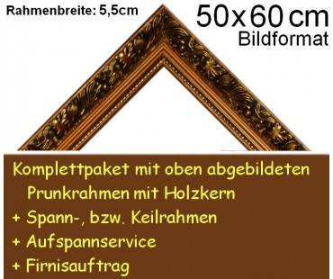 Prunkrahmen 5079 in Goldbraun F50x60cm