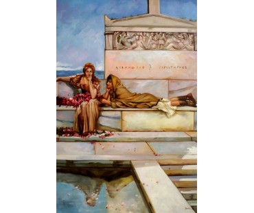 Alma Tadema- 60x90 cm - Xanthe und Phaon 1883, gemalt nach einer Vorlage v. Alma-Tadema Sir Lawrence