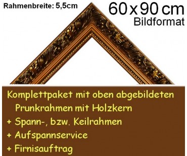 Prunkrahmen 5079 in Goldbraun F60x90cm