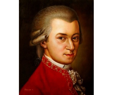 Mozart Portrait - handgemaltes Ölbild in 40x50cm nach einer Motivvorlage v. Edlinger Georg