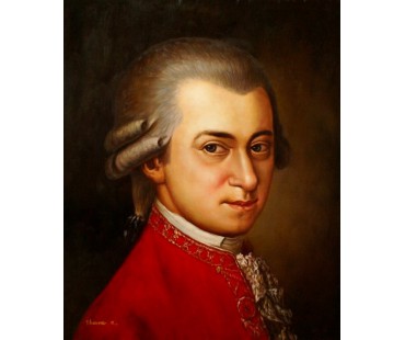 Mozart Portrait - handgemaltes Ölbild in 50x60cm nach einer Motivvorlage v. Edlinger Georg