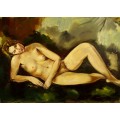 Faistauer Anton - weiblicher Akt - handgemaltes Ölbild in 50x70cm nach einer Motivvorlage v. Anton Faistauer