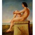 Flandrin Hippolyte Jean - Polites Sohn - handgemaltes Ölbild nach einer Vorlage v.Flandrin in 50x60cm