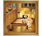Kamasutra - handgemaltes Ölbild , gemalt nach einer Vorlage in 50x50cm