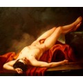 Hector, handgemaltes Ölbild, gemalt nach einer Motivvorlage v. Jacques Louis David