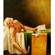 der ermordete Marat, handgemaltes Ölbild, gemalt nach einer Motivvorlage v. Jacques Louis David