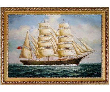 Segelschiff- handgemaltes Ölbild , gemalt nach einer Vorlage in 60x90cm