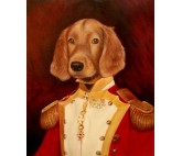 Irish Setter in Uniform, handgemaltes Ölbild